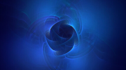 3D rendering abstract multicolor fractal light background