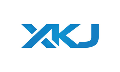 initial letters XKJ linked monogram, creative modern lettermark logo design, connected letters typography logo icon vector illustration