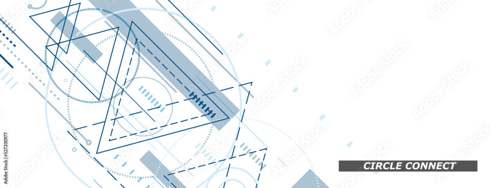 Aufkleber Abstract banner background with triangles and lines. Technology connect vector design. Dynamic motion