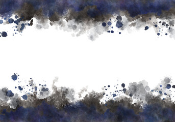 Abstract design background image of watercolor and ink painting atmosphere with brush touch, paint spraying, and paint smudging themes