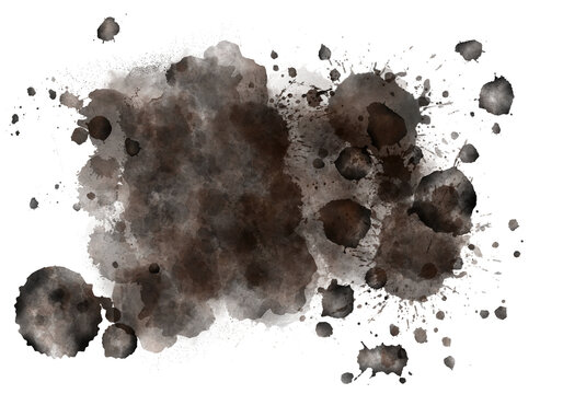 Abstract design background image of watercolor and ink painting atmosphere with brush touch, paint spraying, and paint smudging themes