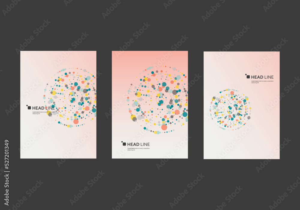 Poster circles design elements. graphic simple shapes design for annual report, presentation, technologu ro