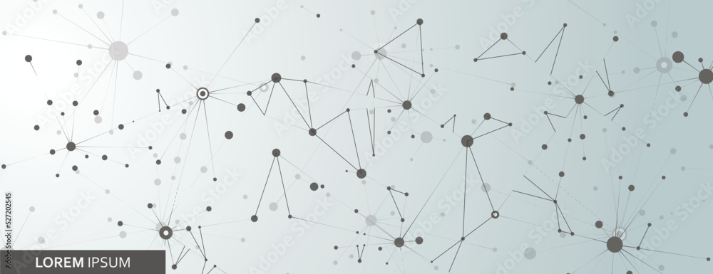 Poster Vector connect lines and dots. Banner template for technology project