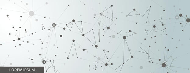 Vector connect lines and dots. Banner template for technology project