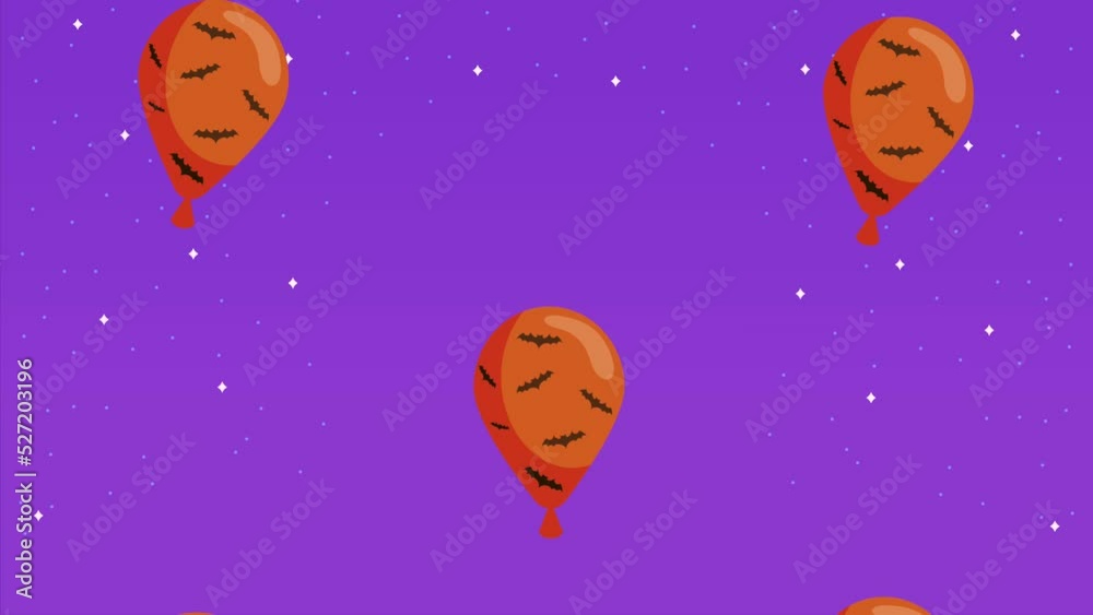 Canvas Prints halloween animation with balloons helium