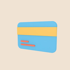 Credit Card 3d render icon. 3D illustrations.