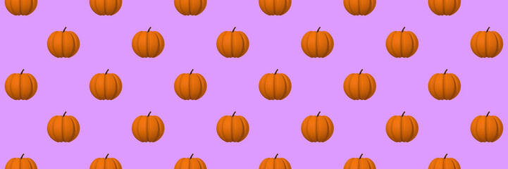 drawing images of pumpkins on a purple background. template for overlaying on the surface. Hellowin symbol. Banner for insertion into site. 3d rendering. 3d image