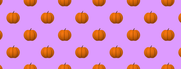 drawing images of pumpkins on a purple background. template for overlaying on the surface. Hellowin symbol. Banner for insertion into site. 3d rendering. 3d image