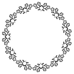 floral round frame
