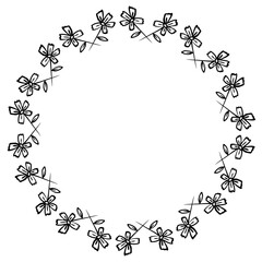 floral round frame
