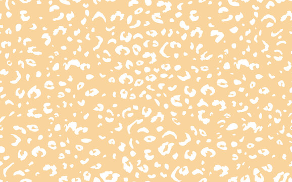 Abstract modern leopard seamless pattern. Animals trendy background. Beige and white decorative vector stock illustration for print, card, postcard, fabric, textile. Modern ornament of stylized skin