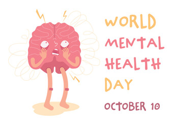 World mental health day. International event poster