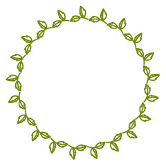 Fresh Green Leaves Wreath Frame