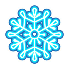 Blue isolated snowflake. Vector icon, logo design