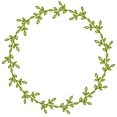 Obraz na płótnie Canvas Fresh Green Leaves Wreath Frame