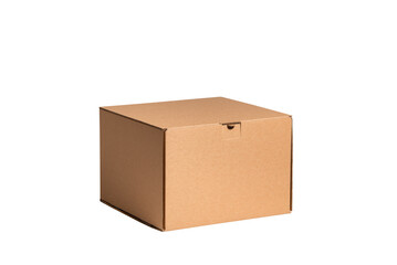 Empty brown carton cardboars box, isolated.