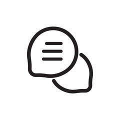 Chat icon. Chat message icon. Outline and stroke style icon for web mobile and UI. SVG vector illustration. 