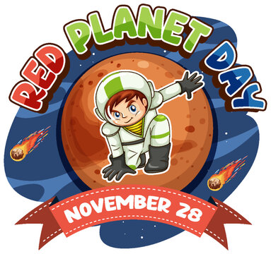 Red Planet Day Banner Design