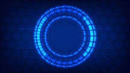 Hi tech circle digital HUD screen for modern graphic design. futuristic technology background concept