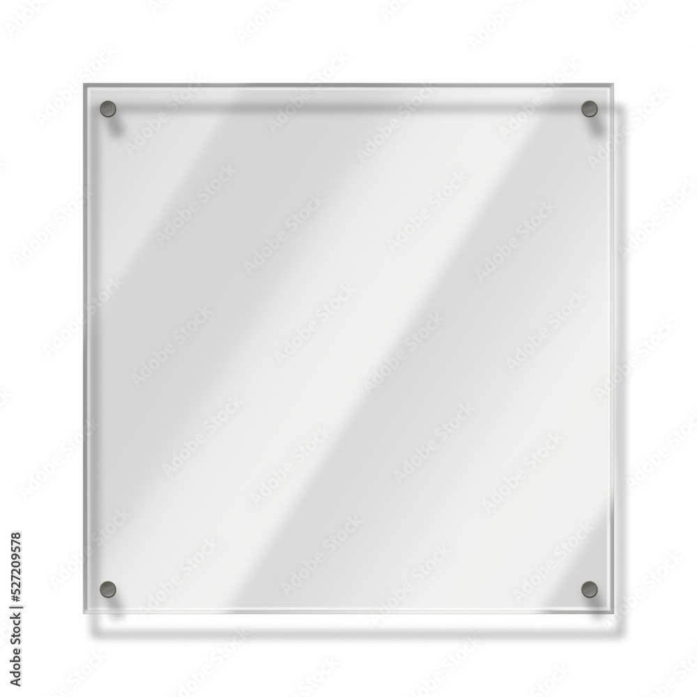 Wall mural acrylic glass frame on transparent background