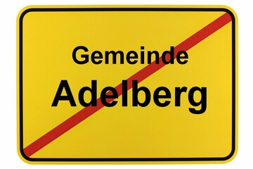 Illustration eines Ortsschildes von Adelberg in Baden-Württemberg