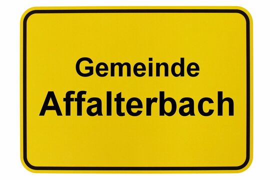 Illustration eines Ortsschildes von Affalterbach in Baden-Württemberg