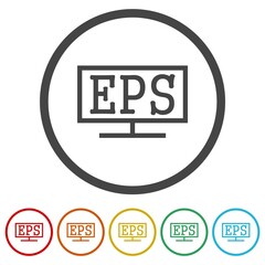 Erp Enterprise Resource Planning Icon. Set icons in color circle buttons