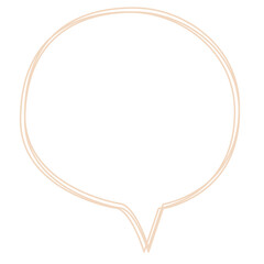 Orange speech bubble tangled lines.