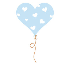 Blue balloon heart shape.