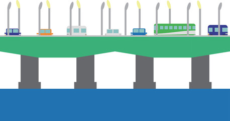 橋と通行する車