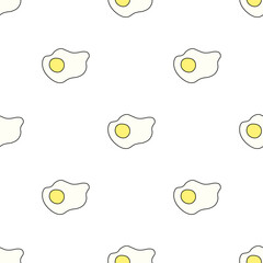 Seamless pattern with egg icons. Colored egg background. Doodle vector eggs illustration