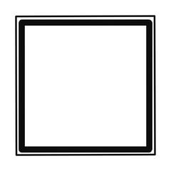 Black square frame element with line border png.