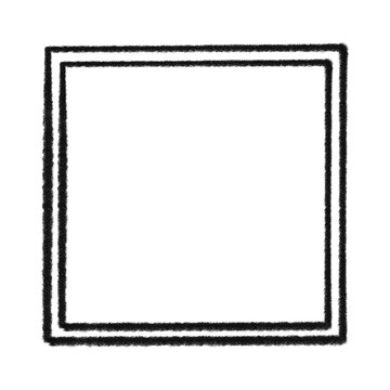 Black Square Frame Element With Line Border Png.