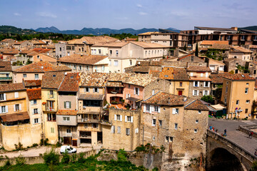 View of the Vaison la Romaine village in Provence, France