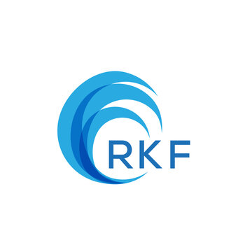RKF letter logo. RKF blue image on white background. RKF Monogram logo design for entrepreneur and business. RKF best icon.
