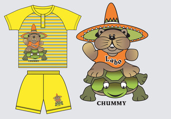 Obraz premium kids clothing set vector t-Shirt design illustration for print