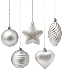 Silver Christmas decoration set