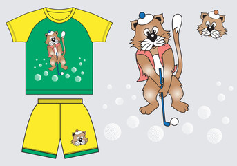 kids clothing set vector t-Shirt design illustration for print