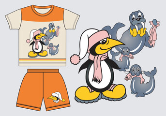 kids clothing set vector t-Shirt design illustration for print