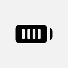 Full battery icon in solid style about user interface, use for website mobile app presentation