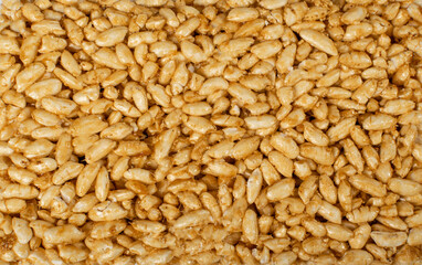 Puffed Rice Texture Background, Puff Healthy Cereal Dessert