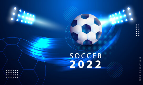 Soccer tournament 2022 light background. Sports template design for banner, poster, web. vector illustration