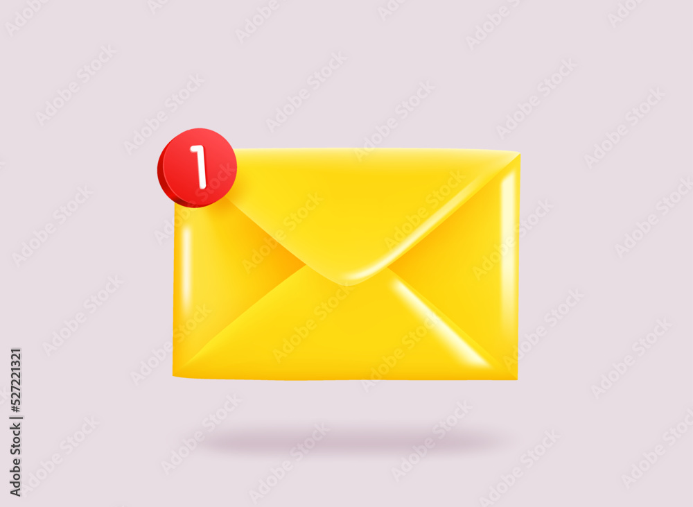 Poster You have a new message concept with envelope icon. 3d vector illustration