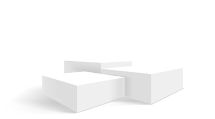 Naklejka premium White interior with empty stand. 3d vector showcase