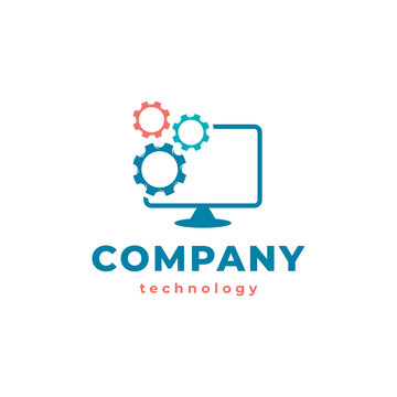 Computer Repair Gear Technology Logo Design Inspiration