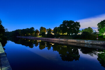 Reflection in the river in evening