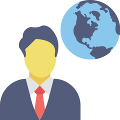 Global Businessman Vector Icon