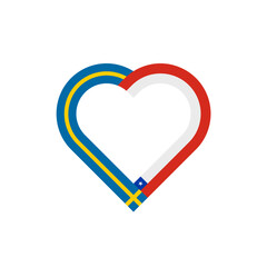 friendship concept. heart ribbon icon of sweden and chile flags. vector illustration isolated on white background