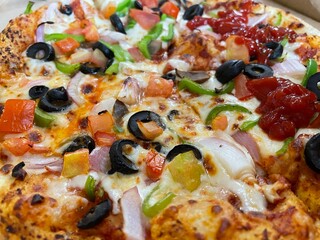 Delicious vegetable pizza
