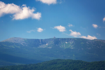 Panorama of the Giant Mountains on a sunny summer day. Poland
